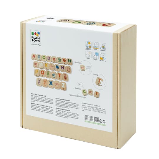 PlanToys Hand Sign Alphabet A-Z Wooden Tiles Set